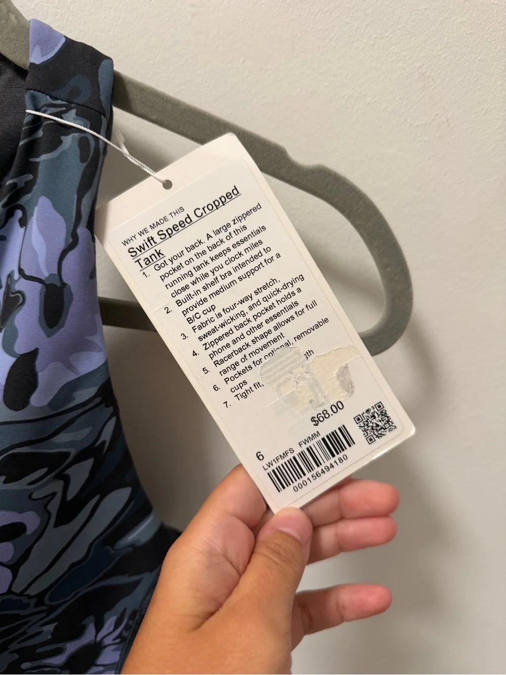 NWT Lululemon Swift Speed Cropped Tank Top